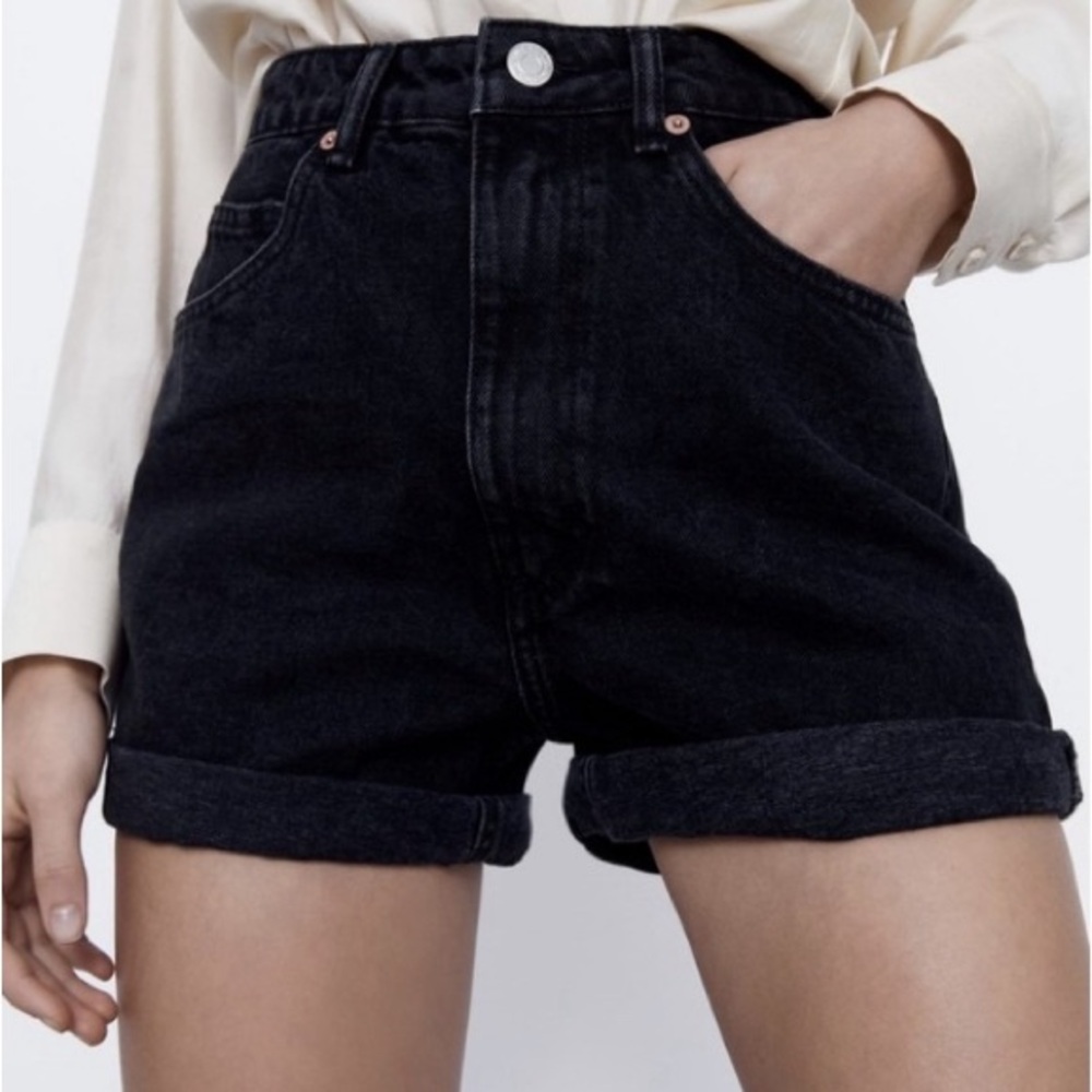 Zara high waisted mom shorts